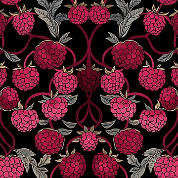 Artwork thumbnail, Retro Raspberry Pattern by wonderpix