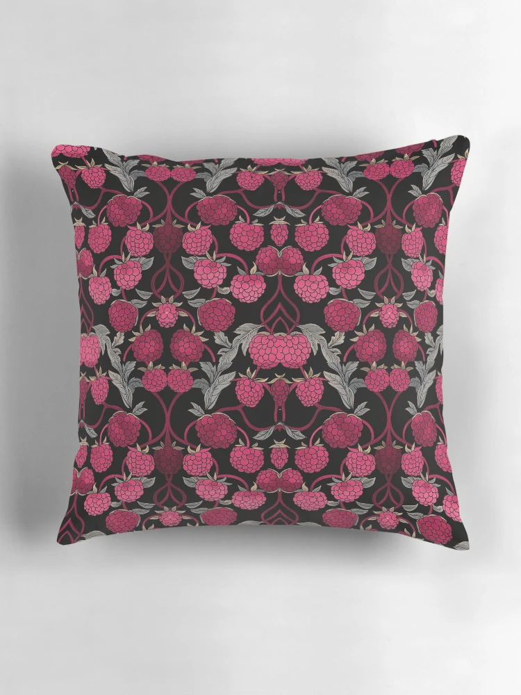 Thumbnail 3 of 4, Pillow, Retro Raspberry Pattern designed and sold by wonderpix.
