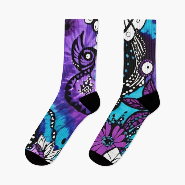 Item preview, Black and white doodle on a tie dye background designed and sold by KirstenStar.