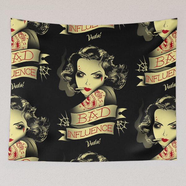 Item preview, Bad Influence: Old School Tattoo Pin-Up designed and sold by Vudu! ⚡ Studio.