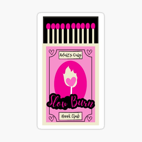 Artikel-Vorschau von Slow Burn Book Club Streichholzschachtel Vinyl Sticker | Romantisches Buch Kindle Sticker, designt und verkauft von wickedlyyours.