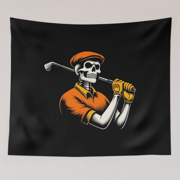 Item preview, Golfer Skeleton - Funny Halloween Costume Golfing Golfer Skull Playing Golf designed and sold by JUSTBEELEGANT.