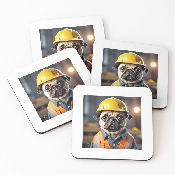 Item preview, puggy construction worker designed and sold by pug-maniac.