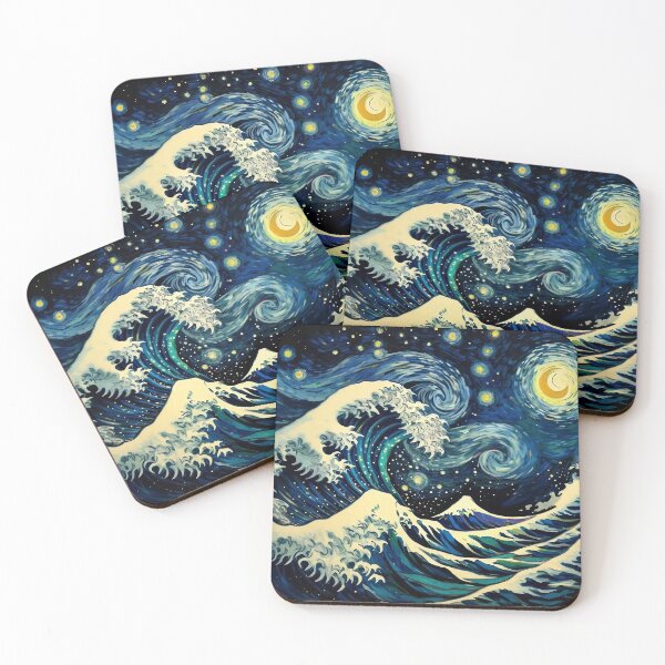 Item preview, Great Wave off Kanagawa at starry night designed and sold by andreisky.