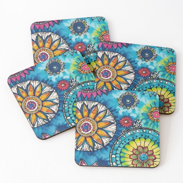 Item preview, Floral Doodle on tie dye designed and sold by KirstenStar.