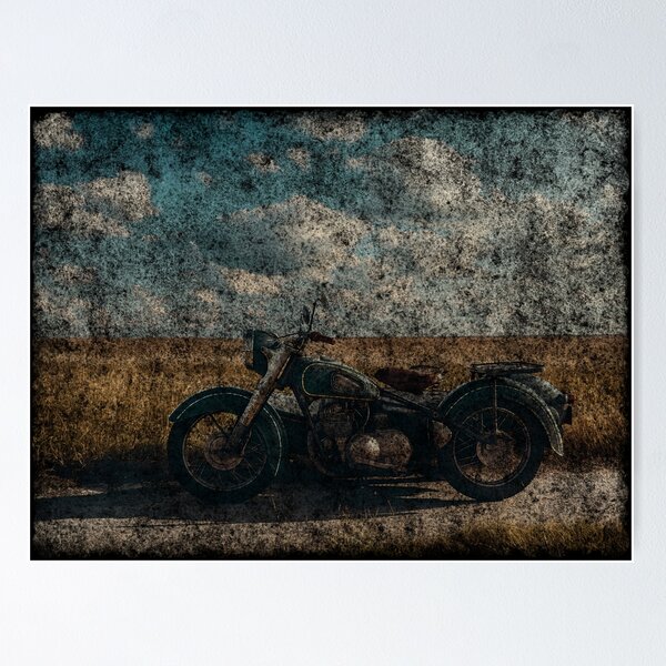 Item preview, Aged print of vintage motorcycle designed and sold by Amberjays.