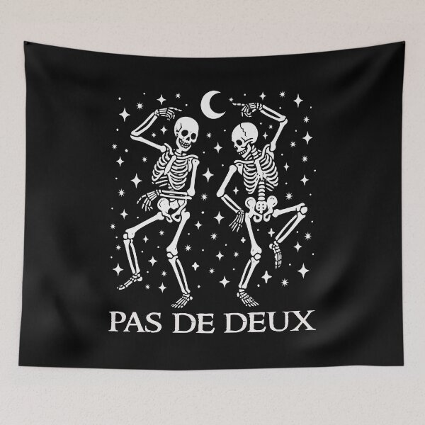 Item preview, Funny Halloween Dancing Skeletons Pas De Deux French Phrase Bridal Couple Costume  designed and sold by Bad Kitty Designz.