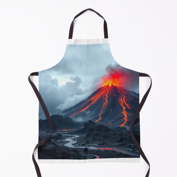 Item preview, The Volcano Erupted with Hot Lava and Black Smoke Covering the Sky - Nature and Disaster Concept (Generative AI) designed and sold by hjian8219.