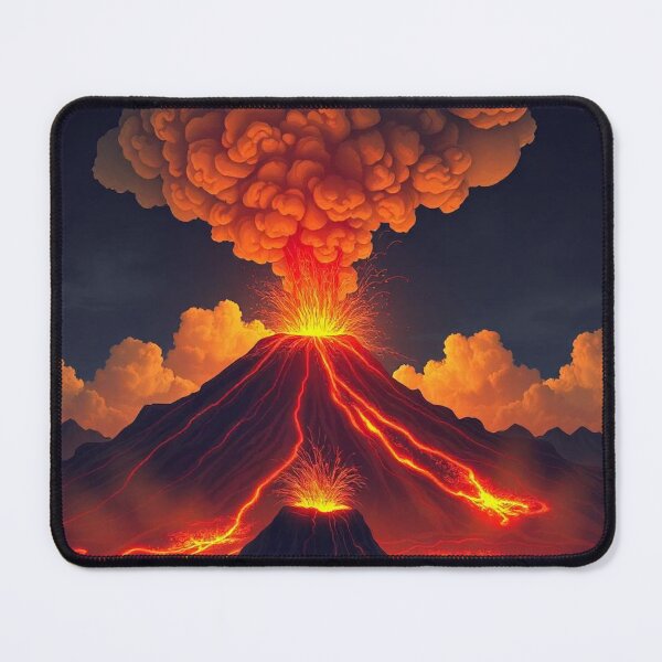 Item preview, The Volcano Erupted with Hot Lava and Black Smoke Covering the Sky - Nature and Disaster Concept (Generative AI) designed and sold by hjian8219.