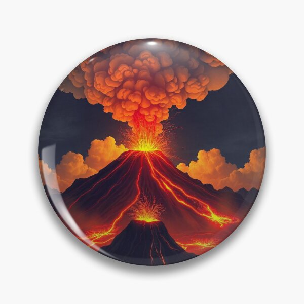 Item preview, The Volcano Erupted with Hot Lava and Black Smoke Covering the Sky - Nature and Disaster Concept (Generative AI) designed and sold by hjian8219.