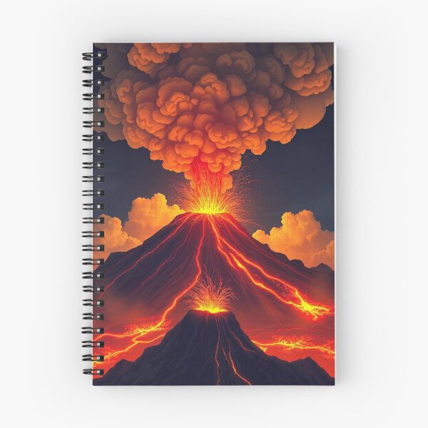 Item preview, The Volcano Erupted with Hot Lava and Black Smoke Covering the Sky - Nature and Disaster Concept (Generative AI) designed and sold by hjian8219.