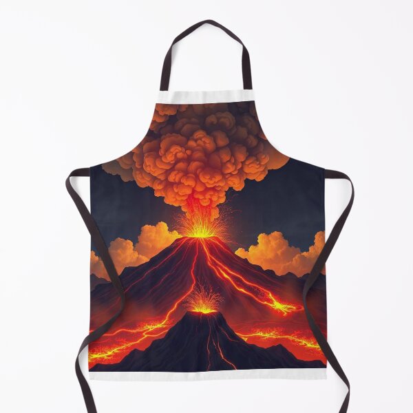 Item preview, The Volcano Erupted with Hot Lava and Black Smoke Covering the Sky - Nature and Disaster Concept (Generative AI) designed and sold by hjian8219.