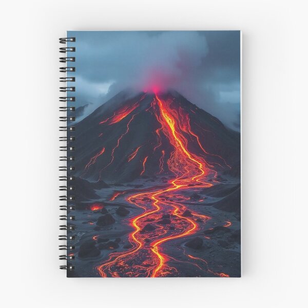 Item preview, The Volcano Erupted with Hot Lava and Black Smoke Covering the Sky - Nature and Disaster Concept (Generative AI) designed and sold by hjian8219.