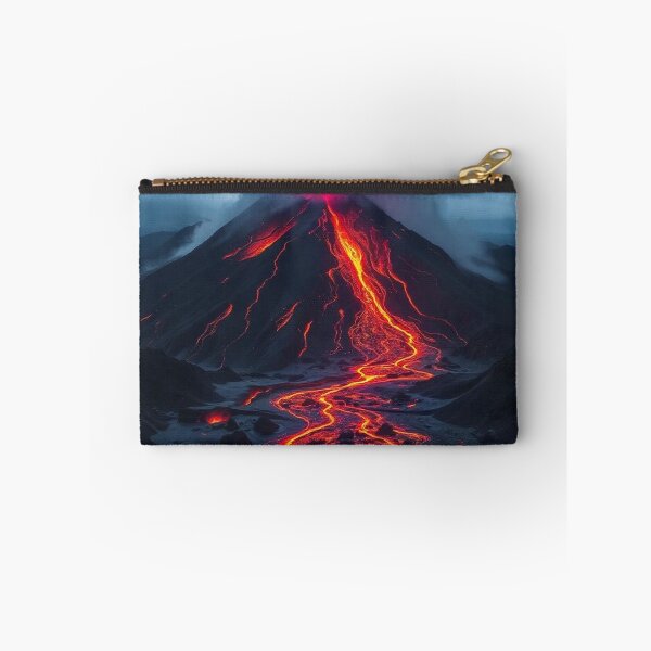 Item preview, The Volcano Erupted with Hot Lava and Black Smoke Covering the Sky - Nature and Disaster Concept (Generative AI) designed and sold by hjian8219.
