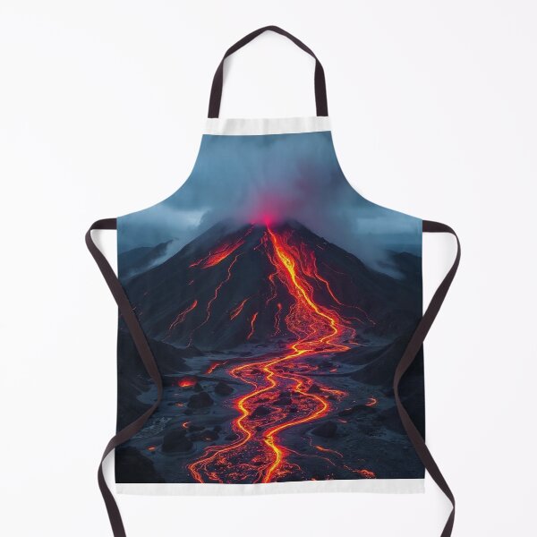 Item preview, The Volcano Erupted with Hot Lava and Black Smoke Covering the Sky - Nature and Disaster Concept (Generative AI) designed and sold by hjian8219.