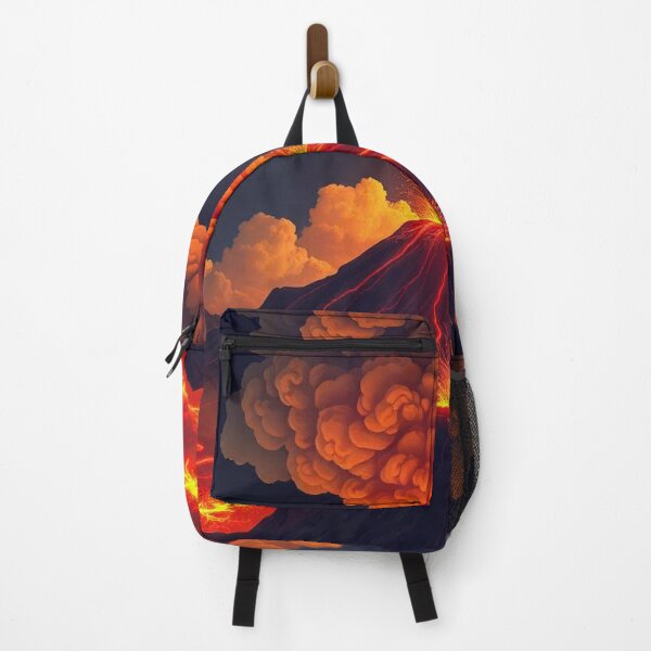 Item preview, The Volcano Erupted with Hot Lava and Black Smoke Covering the Sky - Nature and Disaster Concept (Generative AI) designed and sold by hjian8219.