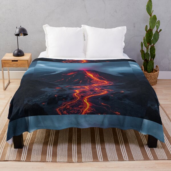 Item preview, The Volcano Erupted with Hot Lava and Black Smoke Covering the Sky - Nature and Disaster Concept (Generative AI) designed and sold by hjian8219.