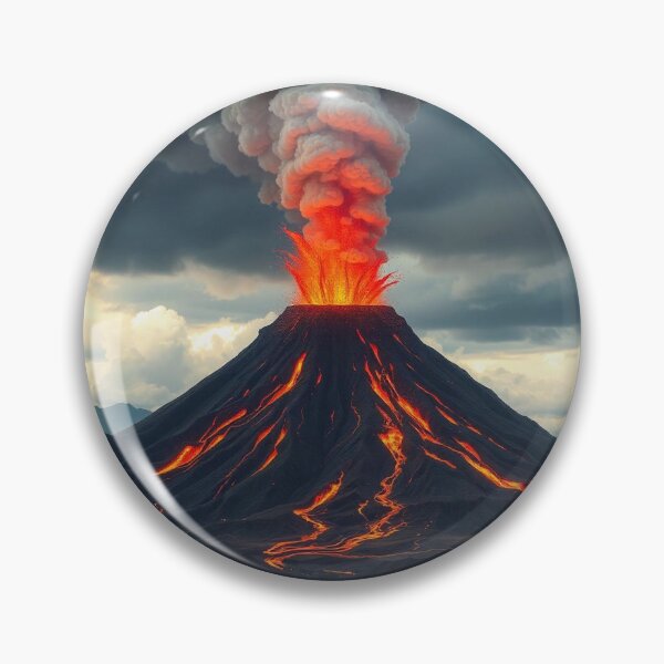Item preview, The Volcano Erupted with Hot Lava and Black Smoke Covering the Sky - Nature and Disaster Concept (Generative AI) designed and sold by hjian8219.
