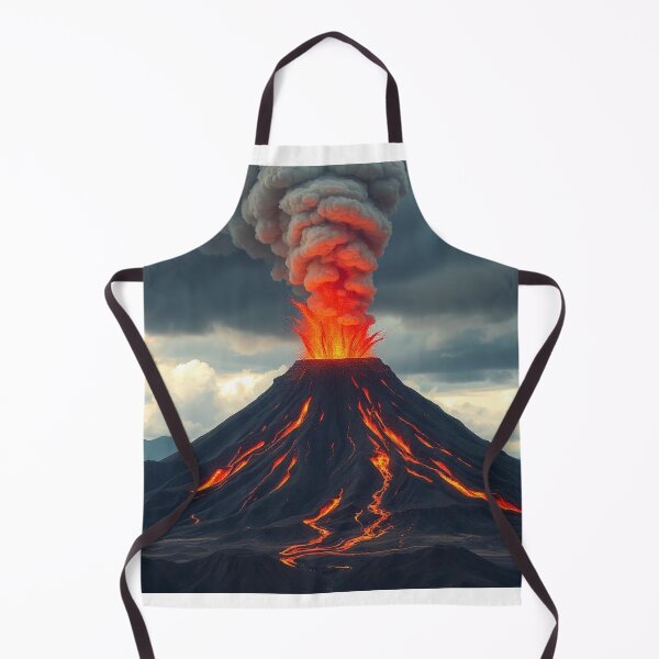 Item preview, The Volcano Erupted with Hot Lava and Black Smoke Covering the Sky - Nature and Disaster Concept (Generative AI) designed and sold by hjian8219.