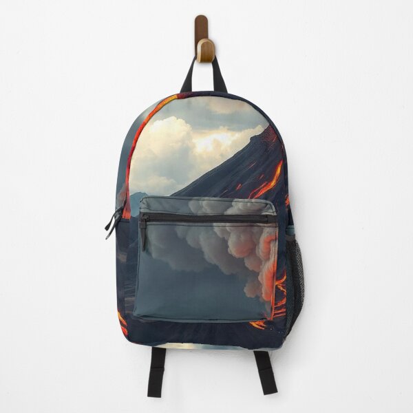 Item preview, The Volcano Erupted with Hot Lava and Black Smoke Covering the Sky - Nature and Disaster Concept (Generative AI) designed and sold by hjian8219.