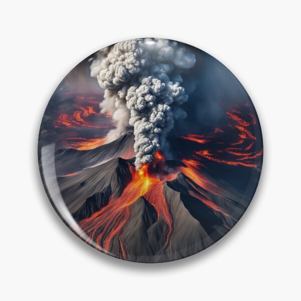 Item preview, The Volcano Erupted with Hot Lava and Black Smoke Covering the Sky - Nature and Disaster Concept (Generative AI) designed and sold by hjian8219.