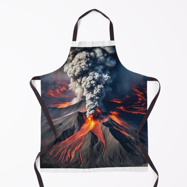 Item preview, The Volcano Erupted with Hot Lava and Black Smoke Covering the Sky - Nature and Disaster Concept (Generative AI) designed and sold by hjian8219.