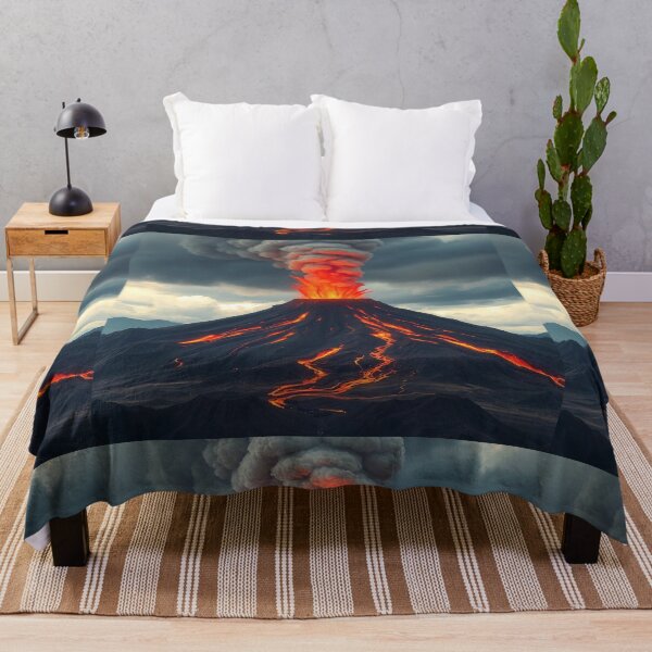 Item preview, The Volcano Erupted with Hot Lava and Black Smoke Covering the Sky - Nature and Disaster Concept (Generative AI) designed and sold by hjian8219.