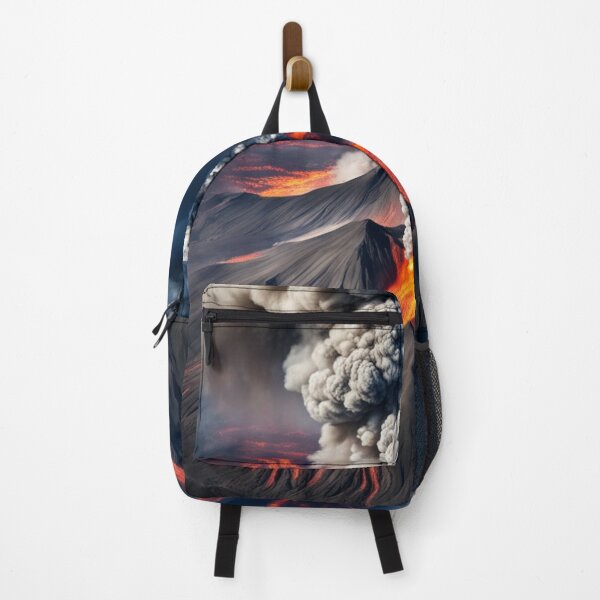 Item preview, The Volcano Erupted with Hot Lava and Black Smoke Covering the Sky - Nature and Disaster Concept (Generative AI) designed and sold by hjian8219.