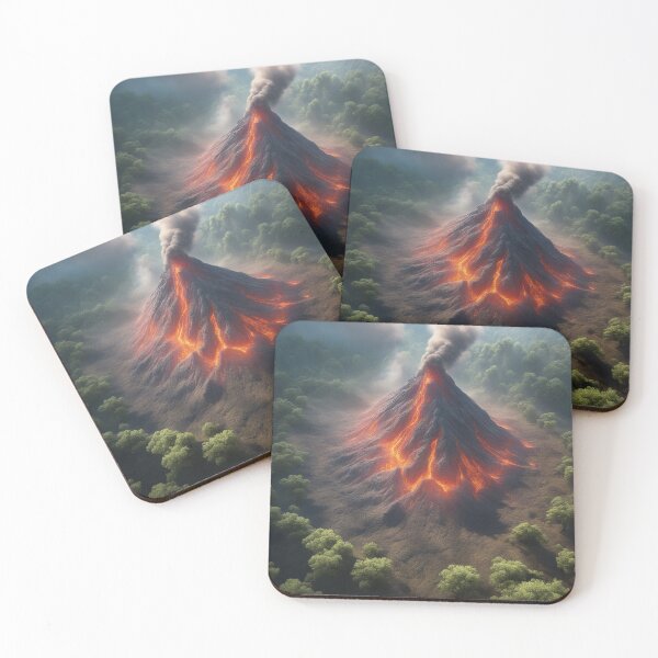 Item preview, The Volcano Erupted with Hot Lava and Black Smoke Covering the Sky - Nature and Disaster Concept (Generative AI) designed and sold by hjian8219.