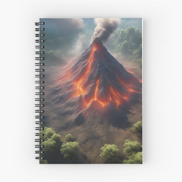 Item preview, The Volcano Erupted with Hot Lava and Black Smoke Covering the Sky - Nature and Disaster Concept (Generative AI) designed and sold by hjian8219.