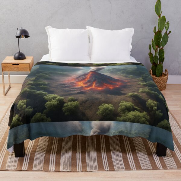 Item preview, The Volcano Erupted with Hot Lava and Black Smoke Covering the Sky - Nature and Disaster Concept (Generative AI) designed and sold by hjian8219.