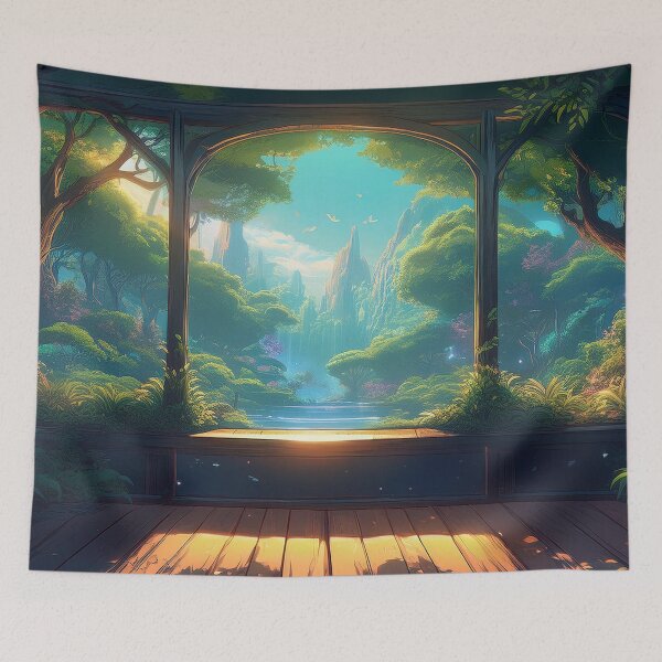 Item preview, Window to the Enchanted Forest: A Tranquil Anime Escape designed and sold by aniscapes.