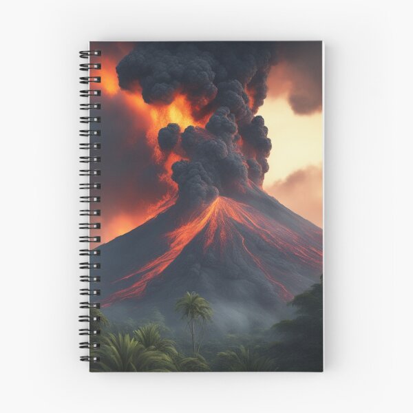 Item preview, The Volcano Erupted with Hot Lava and Black Smoke Covering the Sky - Nature and Disaster Concept (Generative AI) designed and sold by hjian8219.