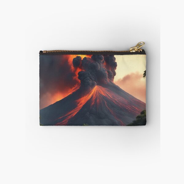 Item preview, The Volcano Erupted with Hot Lava and Black Smoke Covering the Sky - Nature and Disaster Concept (Generative AI) designed and sold by hjian8219.