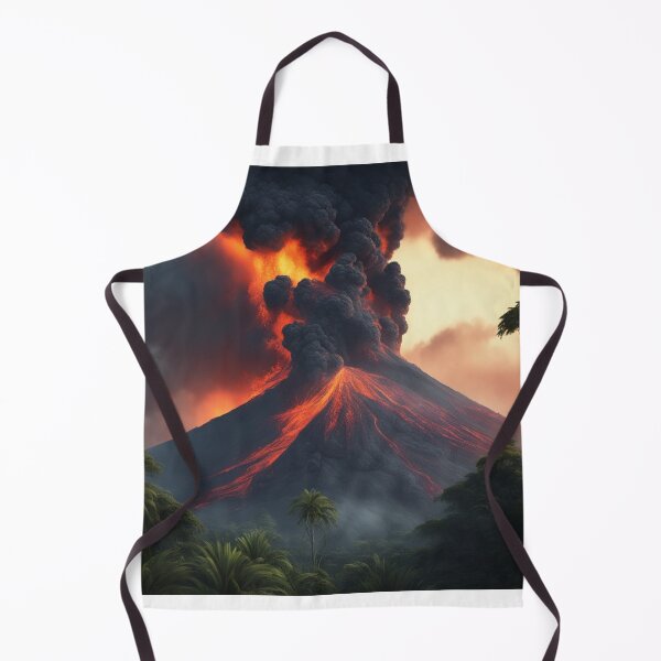 Item preview, The Volcano Erupted with Hot Lava and Black Smoke Covering the Sky - Nature and Disaster Concept (Generative AI) designed and sold by hjian8219.