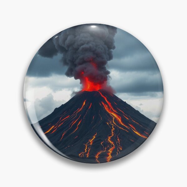 Item preview, The Volcano Erupted with Hot Lava and Black Smoke Covering the Sky - Nature and Disaster Concept (Generative AI) designed and sold by hjian8219.