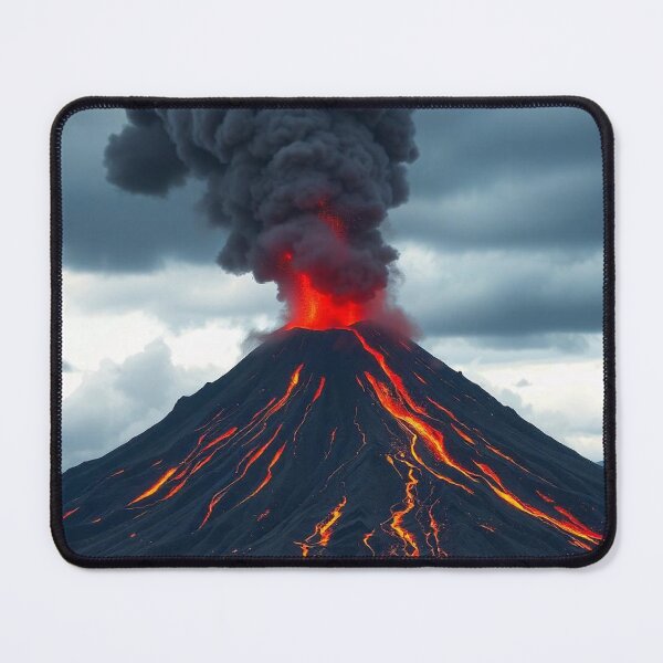 Item preview, The Volcano Erupted with Hot Lava and Black Smoke Covering the Sky - Nature and Disaster Concept (Generative AI) designed and sold by hjian8219.