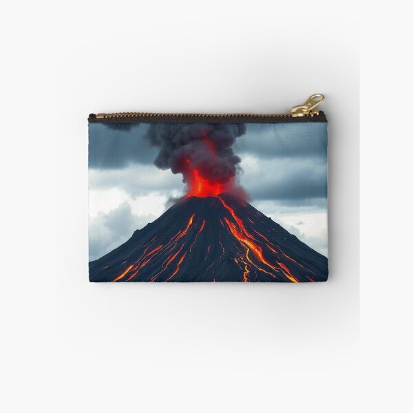 Item preview, The Volcano Erupted with Hot Lava and Black Smoke Covering the Sky - Nature and Disaster Concept (Generative AI) designed and sold by hjian8219.