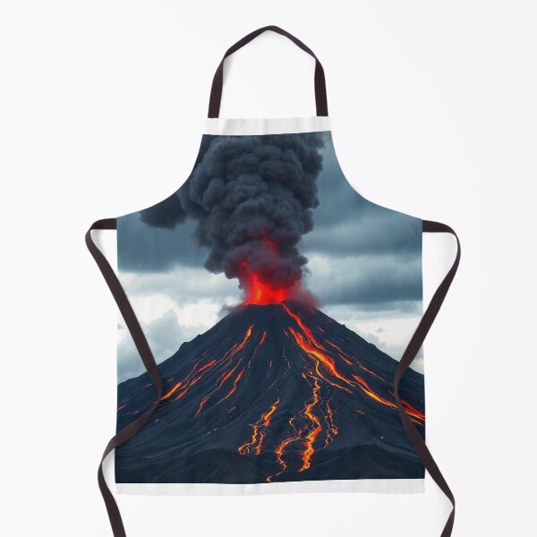 Item preview, The Volcano Erupted with Hot Lava and Black Smoke Covering the Sky - Nature and Disaster Concept (Generative AI) designed and sold by hjian8219.