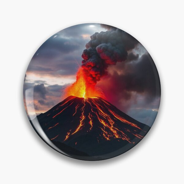 Item preview, The Volcano Erupted with Hot Lava and Black Smoke Covering the Sky - Nature and Disaster Concept (Generative AI) designed and sold by hjian8219.