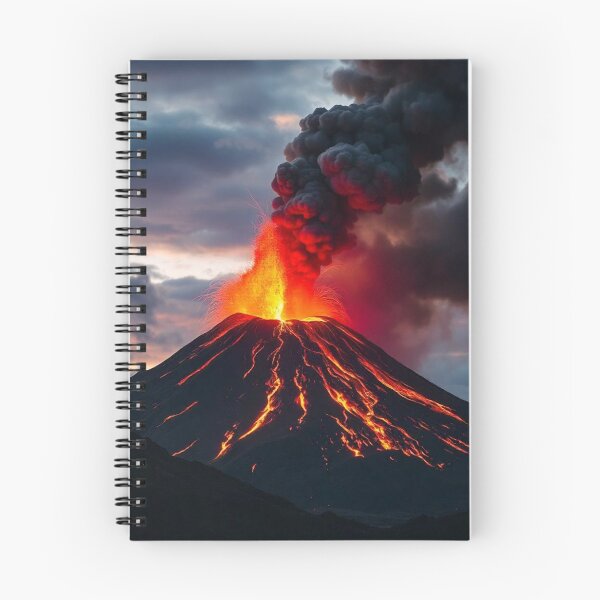 Item preview, The Volcano Erupted with Hot Lava and Black Smoke Covering the Sky - Nature and Disaster Concept (Generative AI) designed and sold by hjian8219.