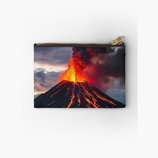Item preview, The Volcano Erupted with Hot Lava and Black Smoke Covering the Sky - Nature and Disaster Concept (Generative AI) designed and sold by hjian8219.