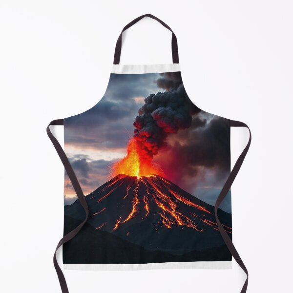 Item preview, The Volcano Erupted with Hot Lava and Black Smoke Covering the Sky - Nature and Disaster Concept (Generative AI) designed and sold by hjian8219.