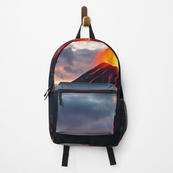 Item preview, The Volcano Erupted with Hot Lava and Black Smoke Covering the Sky - Nature and Disaster Concept (Generative AI) designed and sold by hjian8219.