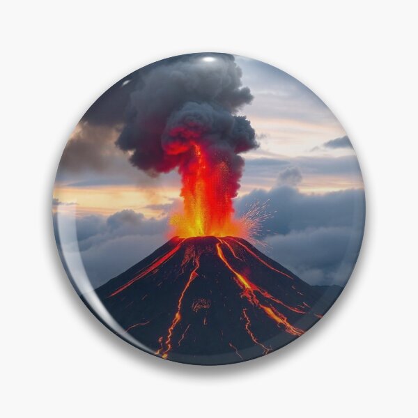 Item preview, The Volcano Erupted with Hot Lava and Black Smoke Covering the Sky - Nature and Disaster Concept (Generative AI) designed and sold by hjian8219.