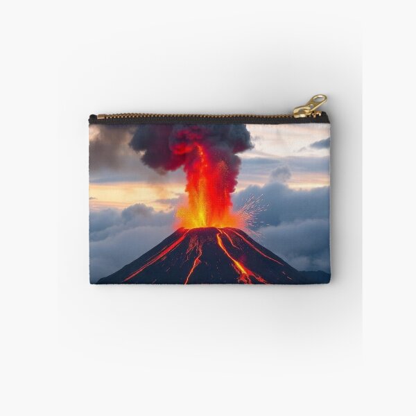 Item preview, The Volcano Erupted with Hot Lava and Black Smoke Covering the Sky - Nature and Disaster Concept (Generative AI) designed and sold by hjian8219.