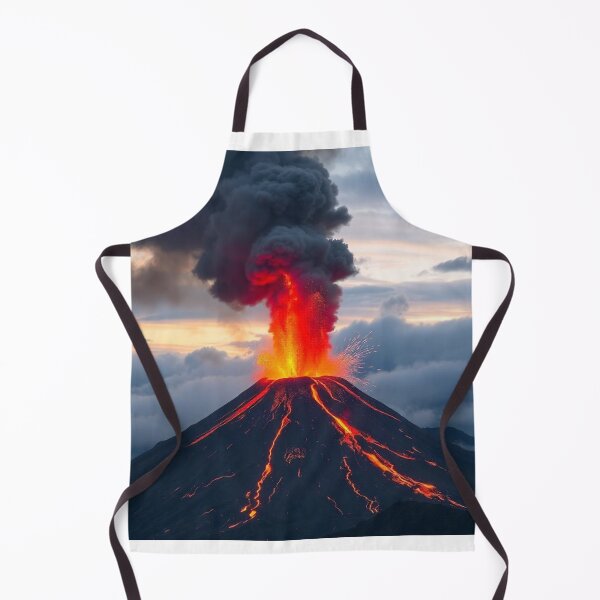 Item preview, The Volcano Erupted with Hot Lava and Black Smoke Covering the Sky - Nature and Disaster Concept (Generative AI) designed and sold by hjian8219.