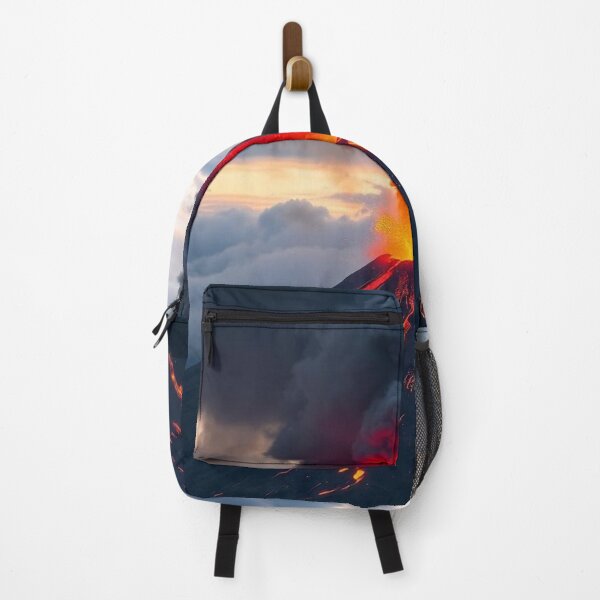 Item preview, The Volcano Erupted with Hot Lava and Black Smoke Covering the Sky - Nature and Disaster Concept (Generative AI) designed and sold by hjian8219.