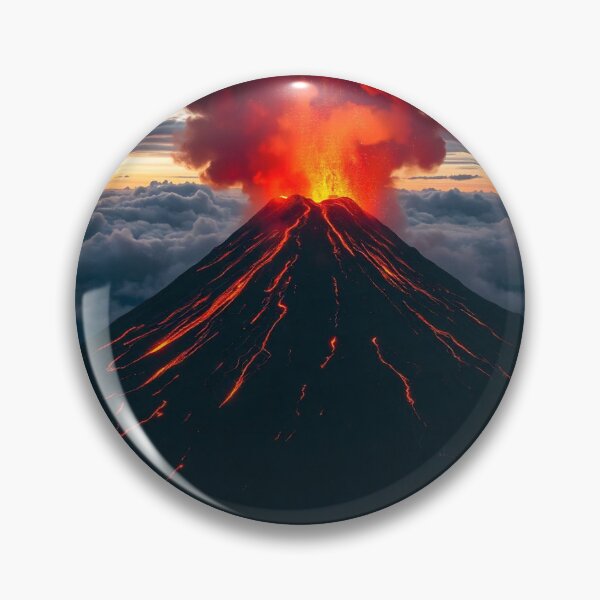 Item preview, The Volcano Erupted with Hot Lava and Black Smoke Covering the Sky - Nature and Disaster Concept (Generative AI) designed and sold by hjian8219.