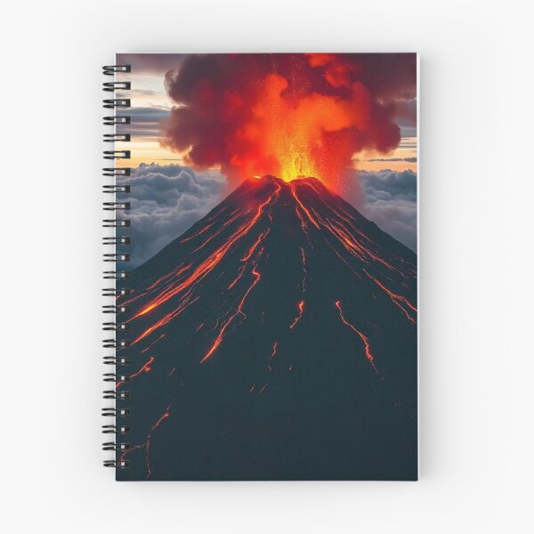 Item preview, The Volcano Erupted with Hot Lava and Black Smoke Covering the Sky - Nature and Disaster Concept (Generative AI) designed and sold by hjian8219.
